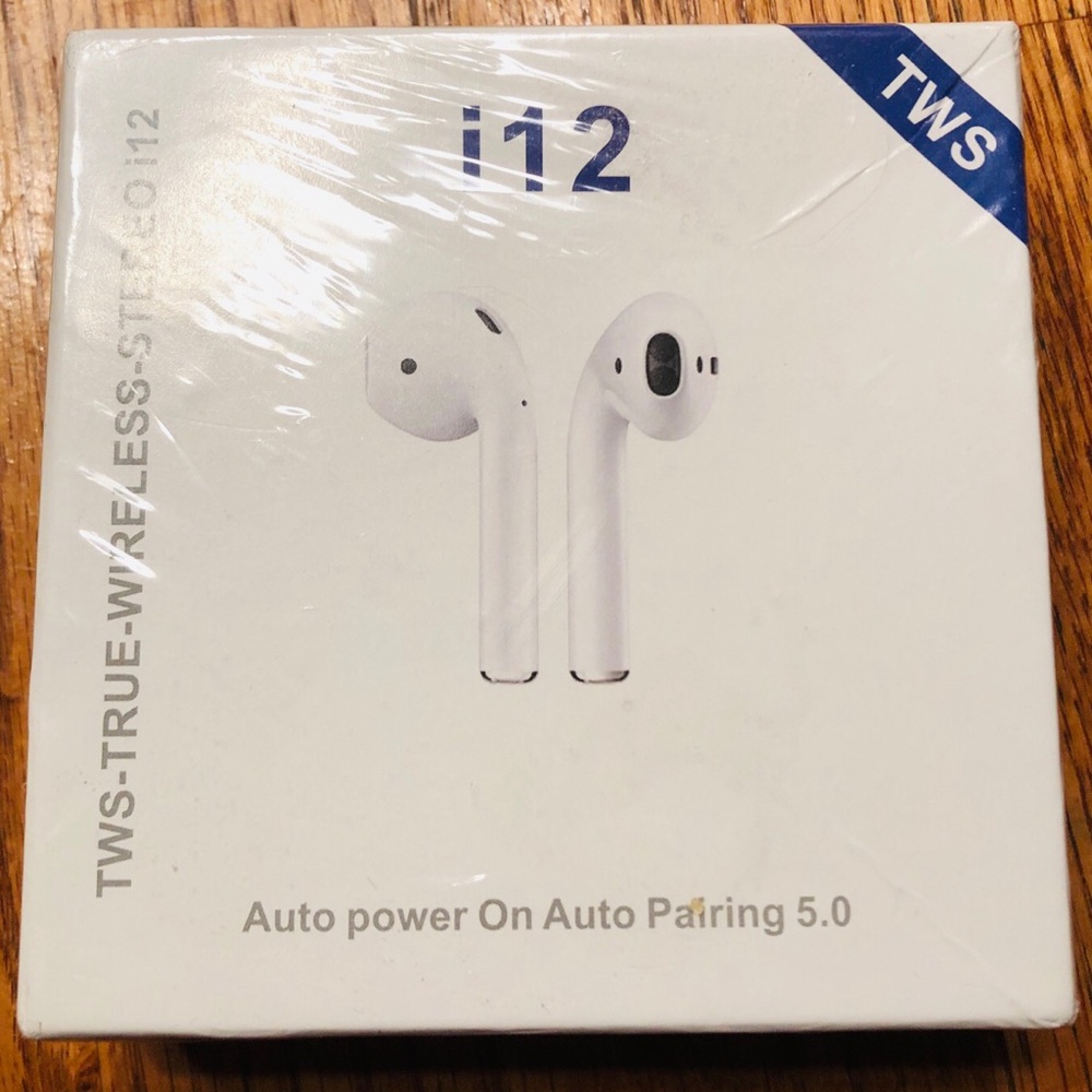 i12 TWS (True Wireless Stereo) Earbuds, Auto Pairing, iPhone/Android, NIB